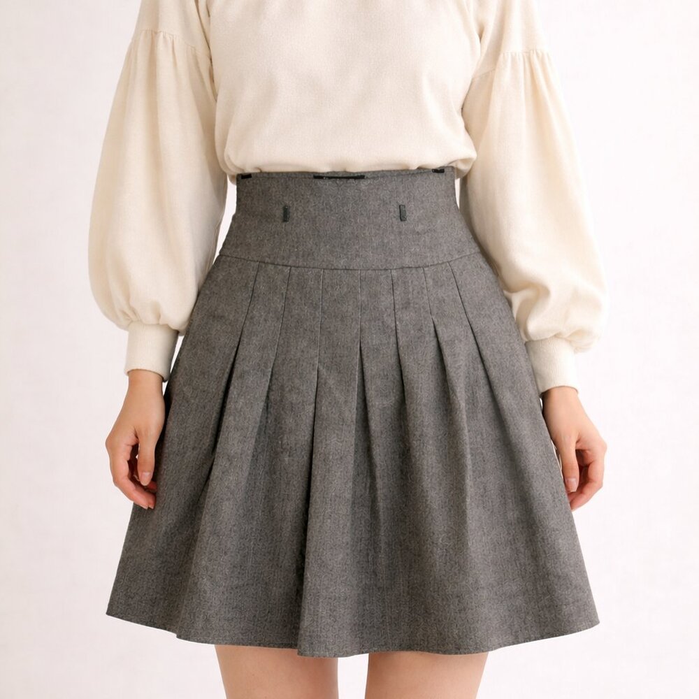 Loro Piana High-Waisted Cashmere Mini Skirt in Taupe Size 4